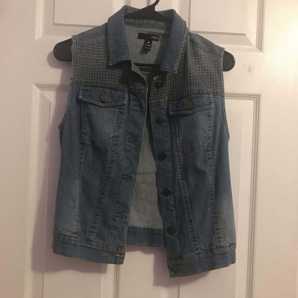 Aqua denim vest